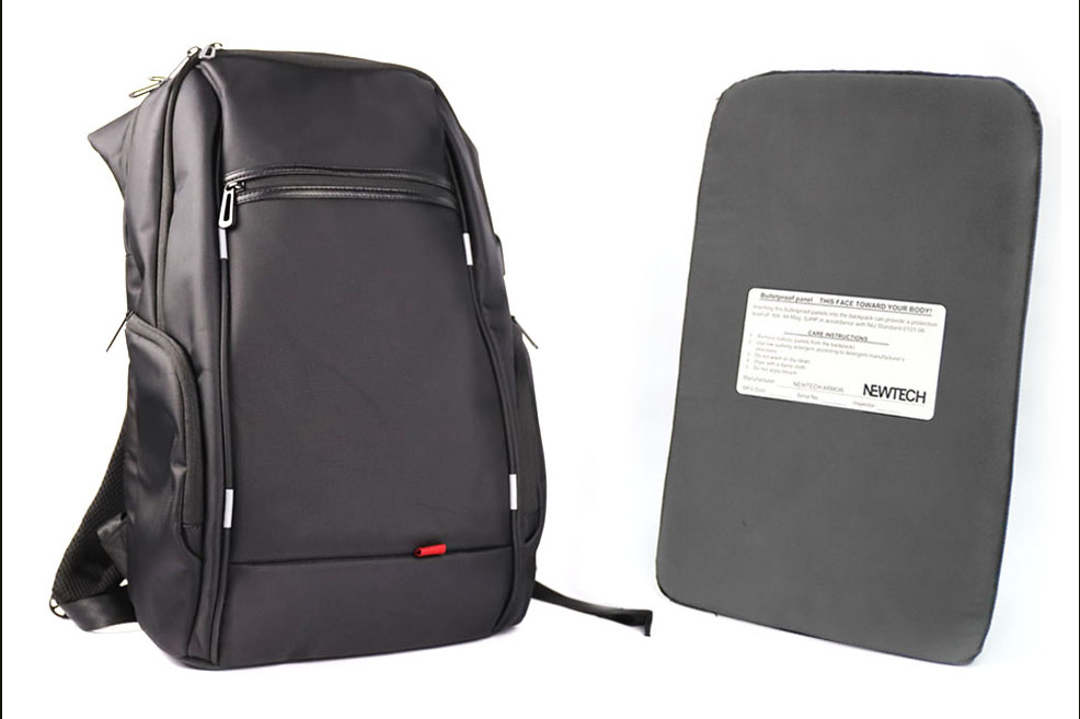 Newtech's bulletproof backpack