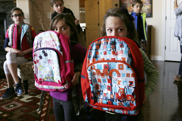 Students' with Bulletproof Backpacks